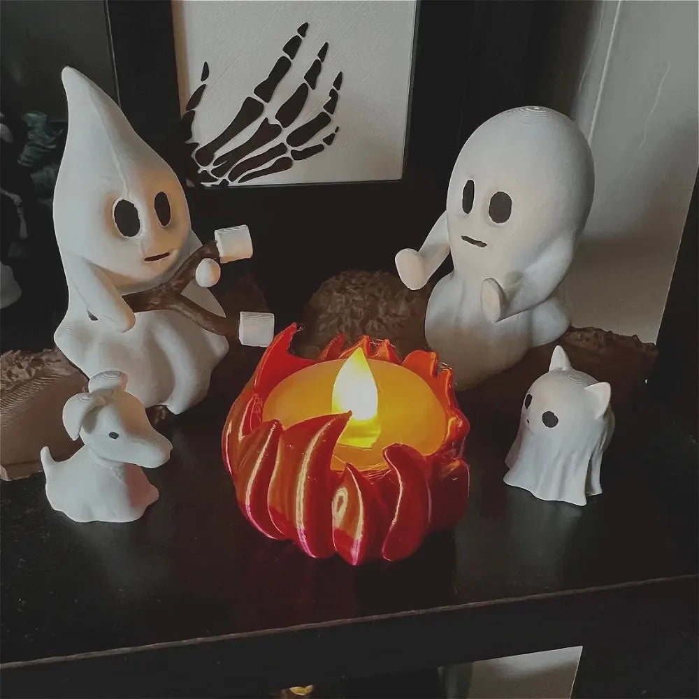 Halloween Ghost Campfire Decor – Spooky Haunted House Outdoor Prop