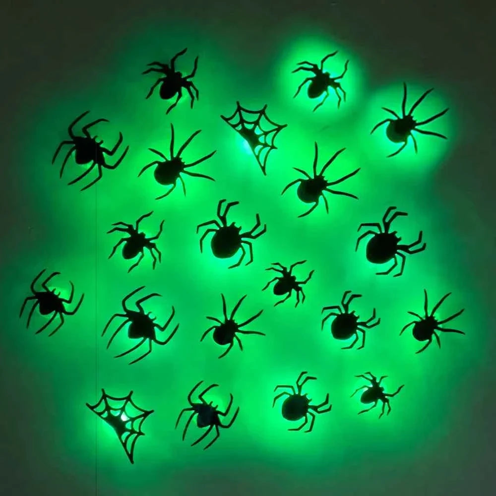 Halloween Bat & Spider Night Light Wall Decor – 3D Glow Stickers