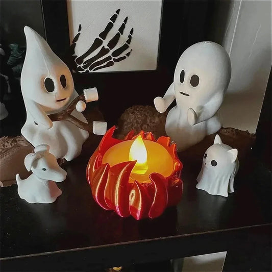 Halloween Ghost Campfire Decor – Spooky Haunted House Outdoor Prop