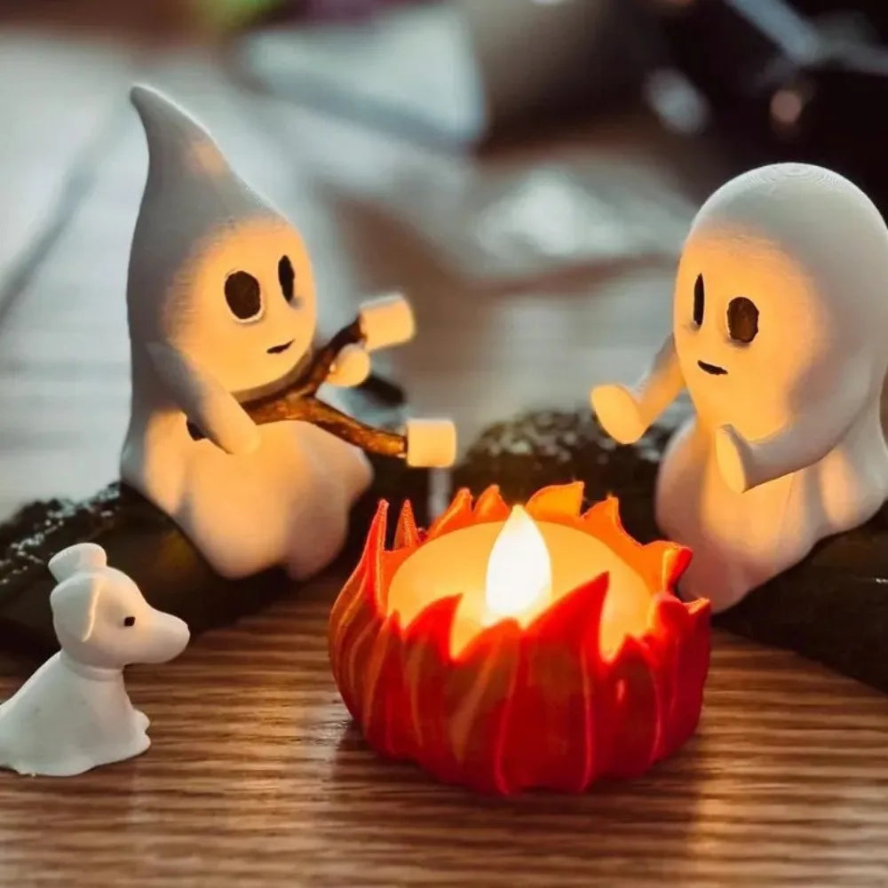 Halloween Ghost Campfire Decor – Spooky Haunted House Outdoor Prop