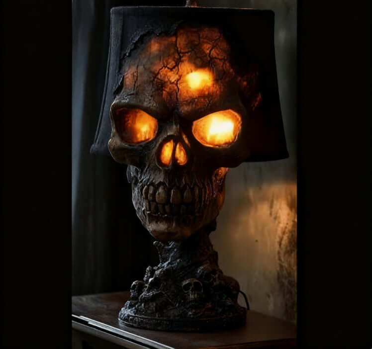 Halloween Lava Stone Skull Lamp