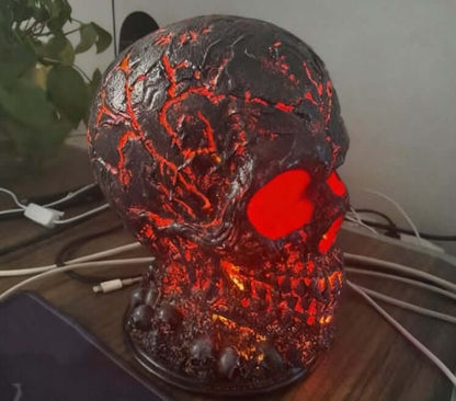 Halloween Lava Stone Skull Lamp