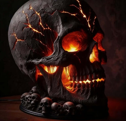 Halloween Lava Stone Skull Lamp