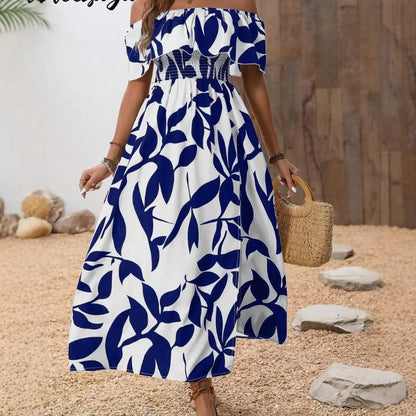 Nowsaa BreezyBelle™ maxi dress with floral print, flowing fabric, and sleeveless design perfect for casual or special occasions.