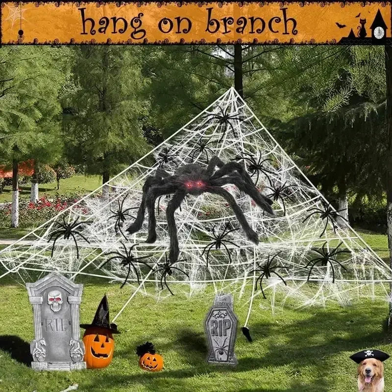Halloween Big Plush Spider Horror Halloween Decoration Party Prop Outdoor Giant Spider Decor 30-200cm Chamber Prank Black Spider