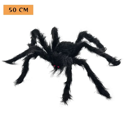 Halloween Big Plush Spider Horror Halloween Decoration Party Prop Outdoor Giant Spider Decor 30-200cm Chamber Prank Black Spider