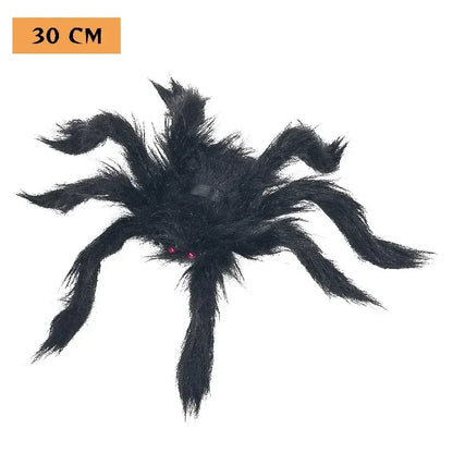 Halloween Big Plush Spider Horror Halloween Decoration Party Prop Outdoor Giant Spider Decor 30-200cm Chamber Prank Black Spider