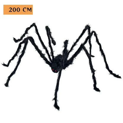 Halloween Big Plush Spider Horror Halloween Decoration Party Prop Outdoor Giant Spider Decor 30-200cm Chamber Prank Black Spider